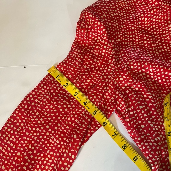 Vintage Neiman Marcus 1980s Red Dots Ruffle Dress 100% Silk SZ 4 - Picture 14 of 15